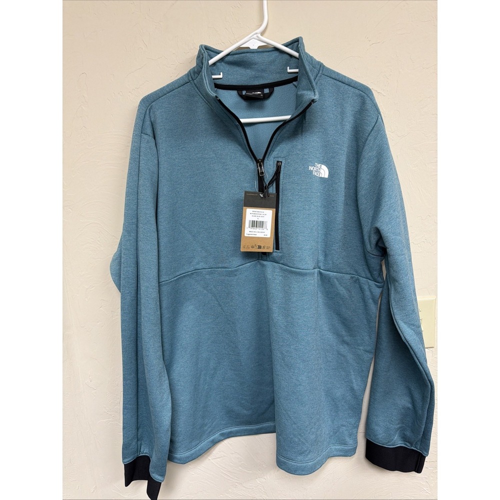 MensThe North Face Pioneer Peak 1/4 Zip Fleece Sweater Pullover Blue Heat Sz XL